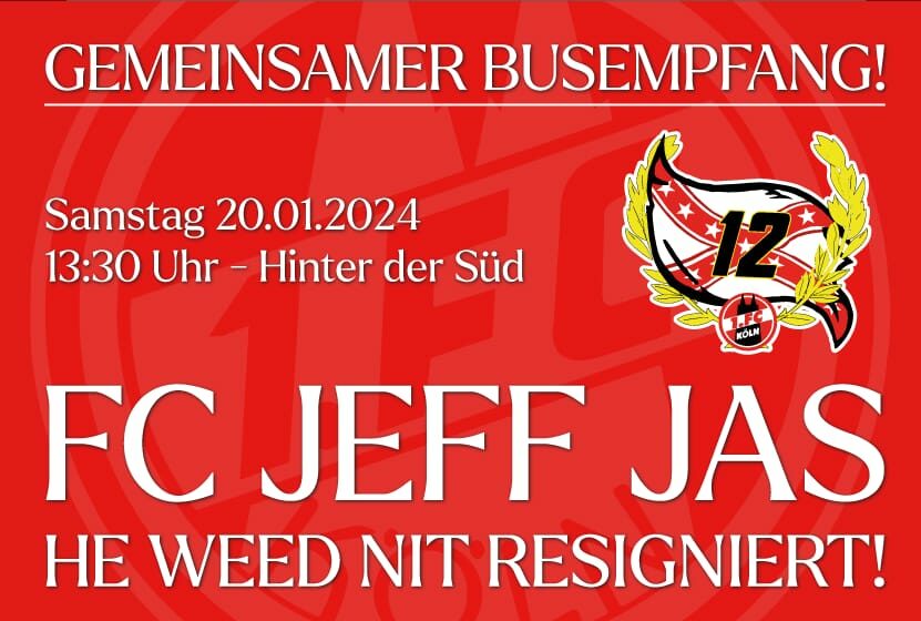 Flyer zum Busempfang.